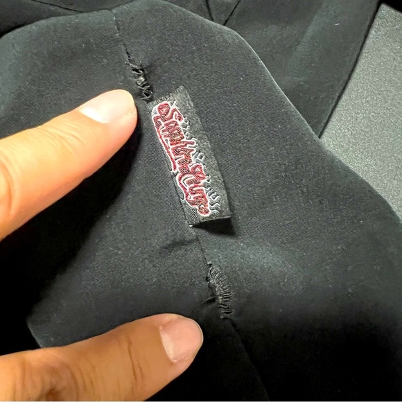 Vintage Sapphire Lounge Men’s Large Black Dress Shirt Red Dragon Embroidery - Picture 7 of 9